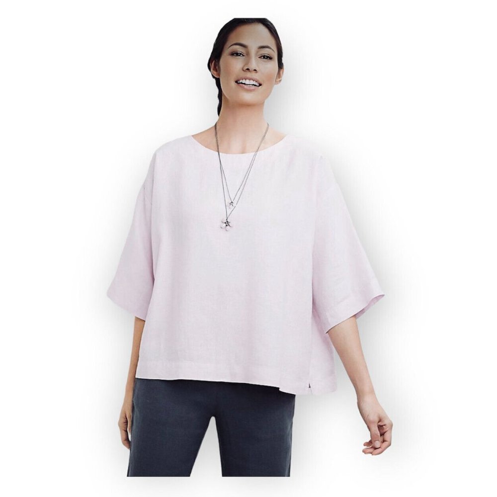 J. Jill purple Linen Boxy Top